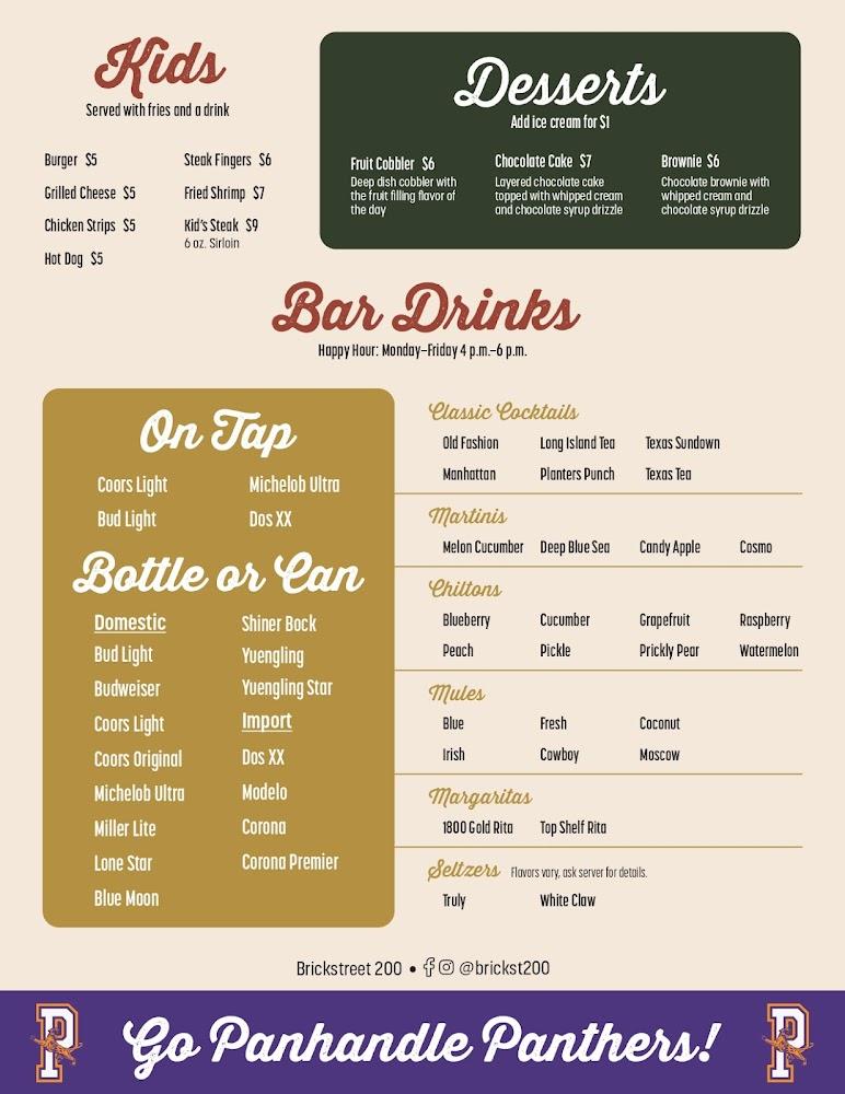 Brickstreet 200 Menu image 3